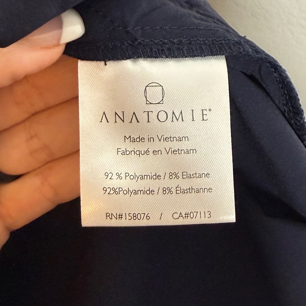 Anatomie Vest Delaney Navy Zip Front Collar Pockets Polyamide Blend NWT Size XS - Picture 6 of 13